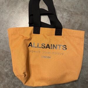 All Saints Canvas tote Bag in tan